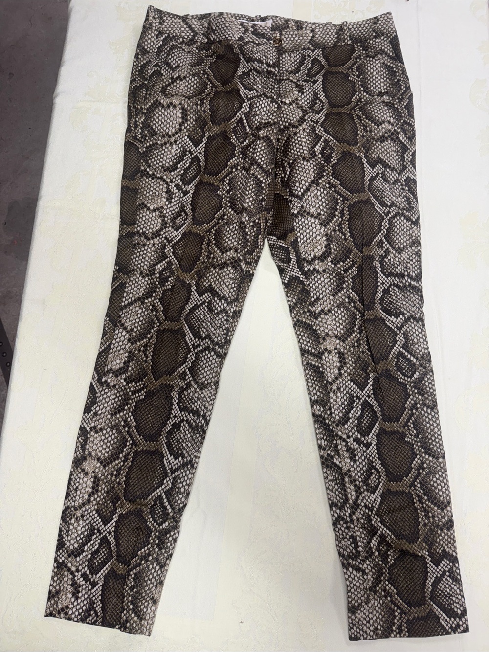 Michael Kors Brown & Black Snake Print Ponte Pants